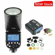 AU Godox V1-S TTL HSS Round Head Speedlite Flash+X2T-S Trigger+AK-R1 For Sony