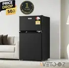 80L Bar Fridge Mini Freezer Refrigerator Fridge 25L Separate Chiller 65W Black
