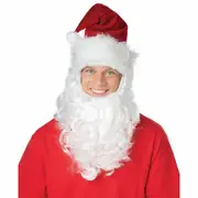 Santa Claus Getup Christmas Men Costume Hat Beard Kit