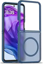 for Motorola razr 60 Ultra Case Compatible with MagSafe Wireless Charger Motorola razr 60 Ultra Flip Phone Cover (Blue)