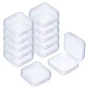 24Pcs Small Plastic Beads Storage Containers with Lids (Square, 1.4x1.38x0.79In)