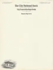 Frank Lloyd Wright Designed City National Bank 1920's Letterhead Mason City, Ia