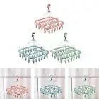 Clothes Rack 32 Clips Hangers Practical Sock Rack Clothes Hanger Laundry Clip