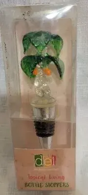 Collectible Wine Stopper Designed Bottle Stopper Silver Acrylic Orange Tree. NIB