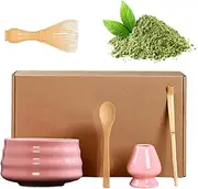 5 PCS Matcha Whisk Set,Japanese Tea Set,Includes Matcha Bowl, Matcha Whisk Stand, Bamboo and Bamboo Spoon,Tea Pulling, Ideal for Making Your Own Matcha and Coffee Drinks