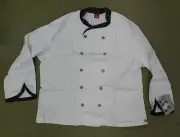 Dickies Executive CW070303BLT Chef Coat Blk White Tweed Trim Checkered Button 36