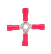 MVP 10 Pack of 4 Way X Wire Terminal Splice Connectors Red 18-22 AWG Vinyl