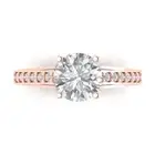2.21CT Round cathedral Promise Engagement Wedding Ring 14k Rose Solid Gold