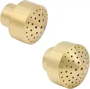 SEIWEI 2 Pcs Brass Fountain Nozzle, G1/2" G3/4" Pond Water Fountain Nozzle Sprinkler Spray Head for Garden Pond, Pool, Rockery Decoration