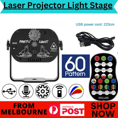 60 Patterns LED Stage Lighting RGB Laser Projector Disco Party Club DJ Lights