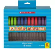 Scholastic 12 pairs Kids Scissors 6 Pointed 6 Blount Soft Grip Handles 5"