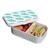 Lunch Box Food Container Snack Picnic Authentic Wood Strap Cutlery Blue Candy