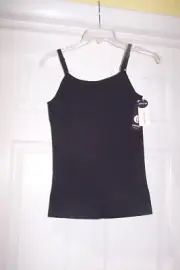 New Empetua Scoop Neck Cami Womens Large Black Adj Straps