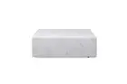 35 White Genuine Marble And Brass Square Coffee Table