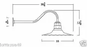 Barn Lighting Fixture 16" Readial wave Gooseneck RLM Light NEW GALVANIZED