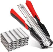 Hog Ring Plier Fence Stapler with 2500 Pieces Stainless Steel Hog Rings for Vari