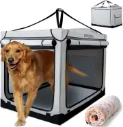 Soft Collapsible Dog Crate - 42 Inch Portable Travel Crate with Extra Space Indo