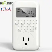BN-LINK 15A 125V LCD Display in Programmable Digital Timer Weekly Switch Outlet