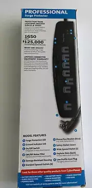 NEW CyberPower CSP706T Professional 7-Outlets Surge Suppressor 6FT Cord and TEL