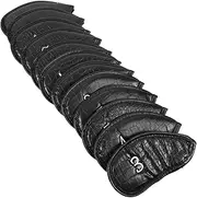 SUPVOX 12pcs Golf Club Covers Pu Material Golf Club Head Protectors Putter Protective Covers Retro Style for Golfers