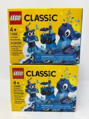 2 Two Lego Classic Creative Blue Bricks Set #11006 104 total Blue Bricks