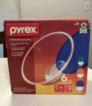 Pyrex Cooking Solved Glass Food Storage/Mixing Bowls w/Lids 6 Pc-New