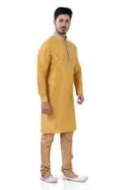 Art Silk Kurta Pajama set for Men- MUSTARD YELLOW