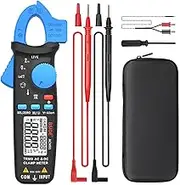 BSIDE DC Amp Clamp Meter 1mA Current True RMS Auto-Ranging 6000 Counts Digital Ammeter Hz Temperature Capacitance Live Check V-Alert Low Impedance Voltage Tester with Back Clip