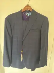 Robert Graham Navy Blue Plaid Randall Suit Men's Size 42R