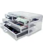 Three-layer Drawer Jewelry Box Clear Stackable Storage Drawers Cosmetics