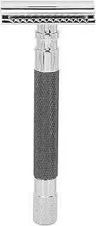 Double Edge Safety Razor, Manual Zinc Alloy Men’s Shaver, Reusable Safety Razors for Men, Stainless Wet Shaving for Home Travel and Old Fashioned Razors Enthusiasts (Ferrous)