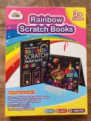 NEW Childrens Rainbow Scratch Books Arts & Crafts Set | Spiral Bound | ZMLM