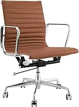 Matt Blatt Eames Replica Low Back Leather Office Chair (Tan/Chrome) - MBEAMOCLTLB