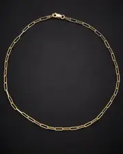 14K Italian Gold Paperclip Chain Ankle Bracelet