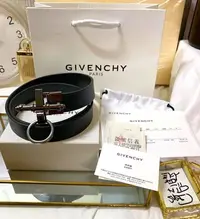 在飛比找Yahoo!奇摩拍賣優惠-22弄 GIVENCHY 紀梵希 子彈頭 皮帶 台灣購入 全