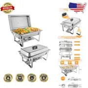 Complete 8QT Chafing Dish Buffet Set with Fuel Holders – Stainless Steel Classic