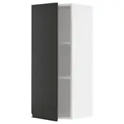 METOD wall cabinet with shelves, white/Upplöv matt anthracite, 40x37x100 cm