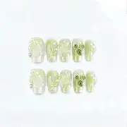 Handmade New Press Nails Spring Flower Design Reusable Fake Nails Artificial Manicure Wearable