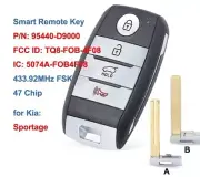 Smart Remote Car Key Fob 4 Buttons FSK 433.92MHz ID47 for Kia Sportage
