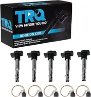 TRQ Ignition Coil Set Compatible with 2006-2014 Volkswagen Beetle 2010-2014 Golf 2005-2014 Jetta 2012-2014 Passat 2006-2009 Rabbit