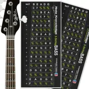 5 String Bass Guitar Fretboard Note Map Decals / Stickers. by Note Knowledge 2pk