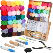 Needle Felting Starter Kit,Wool Roving 40 Colors Set, Wool Felt Tools