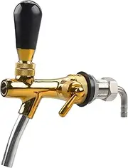 PERA Draft Beer Adjustable Faucet - Gold Flow Controller, Beer faucet, Keg Tap, Chrome Plating Shank G5/8 Tap for Home Brew