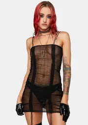[Ivy Berlin] Barely There Sheer Mini Dress