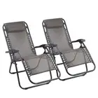 Gardeon Zero Gravity Chair 2PC Reclining Outdoor Sun Lounge Folding Camping Set