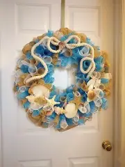 Beach/Nautical Deco Mesh Wreath
