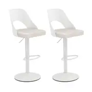 Costway Bar Stools Set of 2 Ergonomic Counter Height Stools Modern Swivel Bar Chairs White