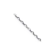 Solid 14K White Gold 8 inch 4.5mm Hand Polished Fancy Link with Fancy Lobster Clasp Bracelet