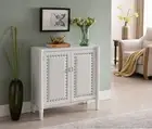 Kings Brand Furniture - 2 Door Entryway Console Table Accent Cabinet, White