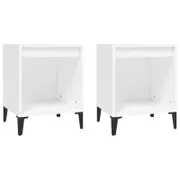 vidaXL 2x Bedside Cabinets White Nightstand Bedroom End Table with Storage